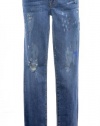 J BRAND Palette Blue Distressed Low Rise Pencil Leg Jean Pant 27