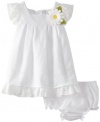 Sweet Heart Rose Baby-Girls Infant Floral Embroidered Sundress, White, 18