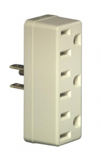 Leviton 697-I 15 Amp, 125 Volt, Triple Outlet Adapter, Ivory