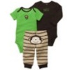 Carters Daddy's Little Guy Monkey Bodysuit Set GREEN 3 Mo