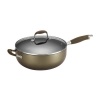 Anolon Advanced Bronze Collection Hard Anodized Nonstick 6.5-Quart Covered Chef Pan with Helper Handles