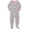 Carter's Big Girls Grey w/Bows Fleece Footed Blanket Sleeper Pajamas (8 Kids)