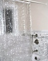 Very Nice Vinyl Embossed Circles Clear Shower Curtain with 12 Hooks 72 X 72