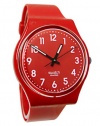 Swatch Women's GR154 Quartz Red Dial Plastic Watch