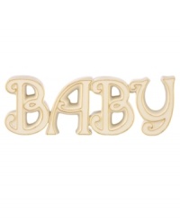 Get the baby's room ready with this Lenox Expressions figurine. Crafted of gold-trimmed ivory porcelain, it's a special gift for growing families.