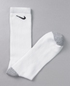 From Nike, a three pack of accommodating crew socks designed to keep active feet cool and dry.