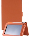 Handhelditems Color Folio Case For Amazon Kindle Fire Tablet with Magnetic Viewing Stand and Pen Holder - Orange Package include a HandHelditems Sketch Stylus Pen