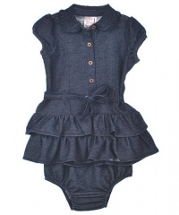 Guess G Swirl Dress with Diaper Cover (Sizes 6M - 9M) - indigo, 12 months