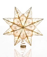 Crafted of delicate capiz shells, this luminous star perfects your tree for celebrations on the coast. From Kurt Adler.