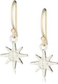 Mizuki Silver and Gold Petite Diamond Star Earrings