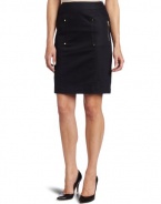 Calvin Klein Women's Pencil Skirt With Patch Pockets, Navy, 2