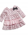 GUESS Kids Girls Newborn Girl Tiered Dress & Bloomers Set (0-9M), LIGHT PINK (6/9M)