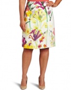 Calvin Klein Women's Plus-size Printed Pencil Skirt, Snshine Multi, 16W