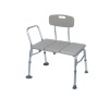 Drive Medical Plastic Transfer Bench with 3 Position Backrest, Gray