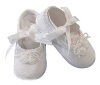 Lauren Madison Baby girl Christening Baptism Infant Shantung Ballerina Slipper