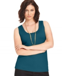 Layer your jackets and cardigans with Alfani's sleeveless plus size top-- it's a must-have basic and an Everyday Value!