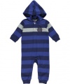 Izod American Champ Hooded Coverall - royal blue, 0 - 3 months