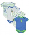 Bon Bebe Skater Gator 4-Pack Bodysuits - royal blue, 3 - 6 months