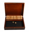 Shut the Box Game with 12 Numbers in an Old World Styled Wood Box with a Lid and a Brass Latch