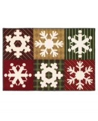 A series of ultra modern snowflake and print designs lend a fun and festive statement to your floor in this Shaw Living area rug. Woven in the USA of recyclable nylon.