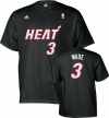 Dwyane Wade adidas Black Name and Number Miami Heat T-Shirt