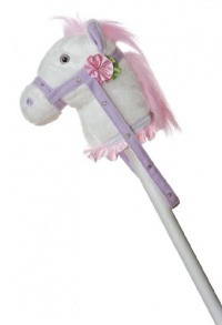 Aurora Plush 37 White Fantasy Stick Pony with Sound