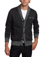 Marc Ecko Cut & Sew Men's Fleece Army Band Cardigan Sweater