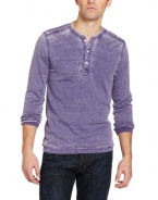 Marc Ecko Cut & Sew Men's Burnout Thermal Henley Shirt