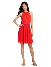 ERIN Erin Fetherston Women's Crystal Halter Embellished Dress, Flame/Tarnished, 4