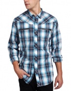 Marc Ecko Cut & Sew Men's Long Sleeve Ground Plaid Shirt