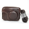 Cosmos Brown Leather Case Cover Bag for Canon Powershot G12 G-12 Camera + Cosmos Cable Tie