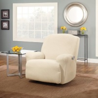 Sure Fit 119824455_CREM Stretch Pinstripe Recliner Slipcover, Cream