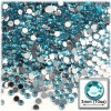 The Crafts Outlet 1440-Piece Flat Back Round Rhinestones, 3mm, Aqua Blue