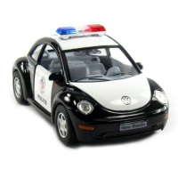 5 Volkswagen Beetle Police Car 1:32 Scale (Black/White)