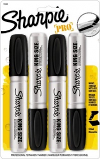 Sharpie King Size Permanent Marker, 4 Black Markers (15661PP)