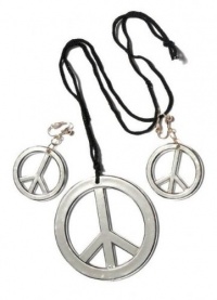 Peace Sign Earrings and Necklace Set