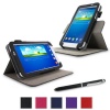 rooCASE Samsung GALAXY Tab 3 7.0 SM-T210R Dual-View Folio Case Cover - Black (with Pen Stylus)