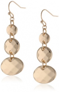 Kenneth Cole New York Shiny Ear Update Gold Faceted Bead Triple Drop Earrings