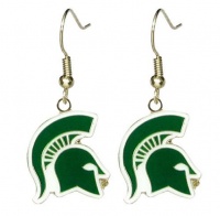 NCAA Dangling Earrings - Michigan State Spartans Logo