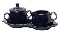 Fiesta Covered Creamer and Sugar Set with Tray, Cobalt