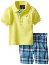 Nautica Baby-Boys Infant 2 Piece Solid Polo Short Set