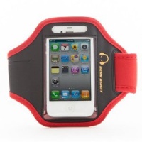 Gear Beast Apple iPhone 4 / 4S / Galaxy S3 Mini Premium Nylon/Neoprene Sports Armband (Red)