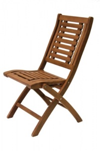 Outdoor Interiors 10040 Eucalyptus Folding Side Chair