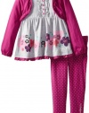 Calvin Klein Girls 2-6X Tunic with Attached Cardigan with Leggings 4-6X