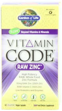 Garden Of Life Vitamin Code Raw Zinc Capsules, 60 Count