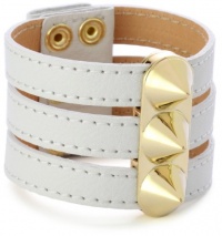 nOir White 3 Row Cone Stud Cuff