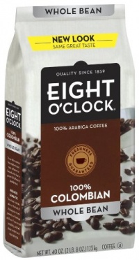 Eight O'Clock Coffee, 100% Columbian Whole Bean, 40-Ounce Package