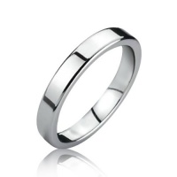 Bling Jewelry Unisex Mens Polished Tungsten Flat 3mm Wedding Band Ring