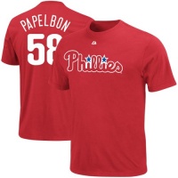 MLB Majestic Jonathan Papelbon Philadelphia Phillies #58 Youth Player T-Shirt - Red