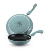 Paula Deen Signature Porcelain Nonstick 9-Inch and 11-Inch Nonstick Skillet Twin Pack, Robin's Egg Blue Speckle